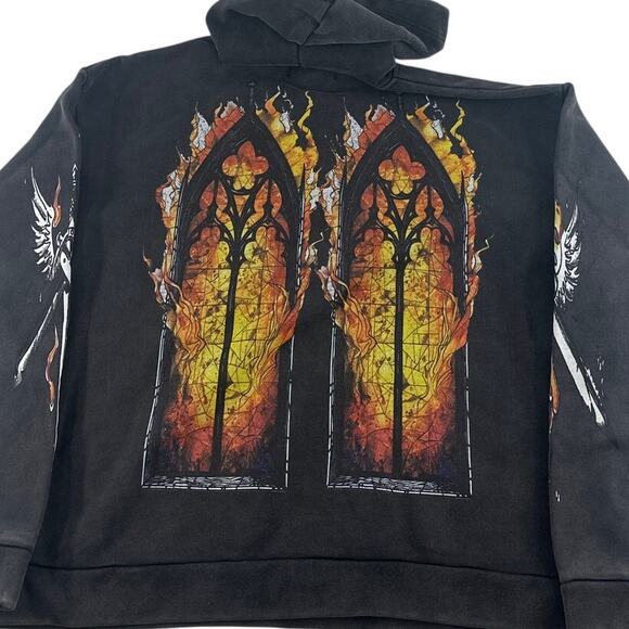 Who Decides War Black Ember Chapel Hooded Pullover Size XL - Picture 9 of 12